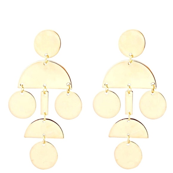 Cristabel Geometric Chandelier Earrings - Picture 1 of 3